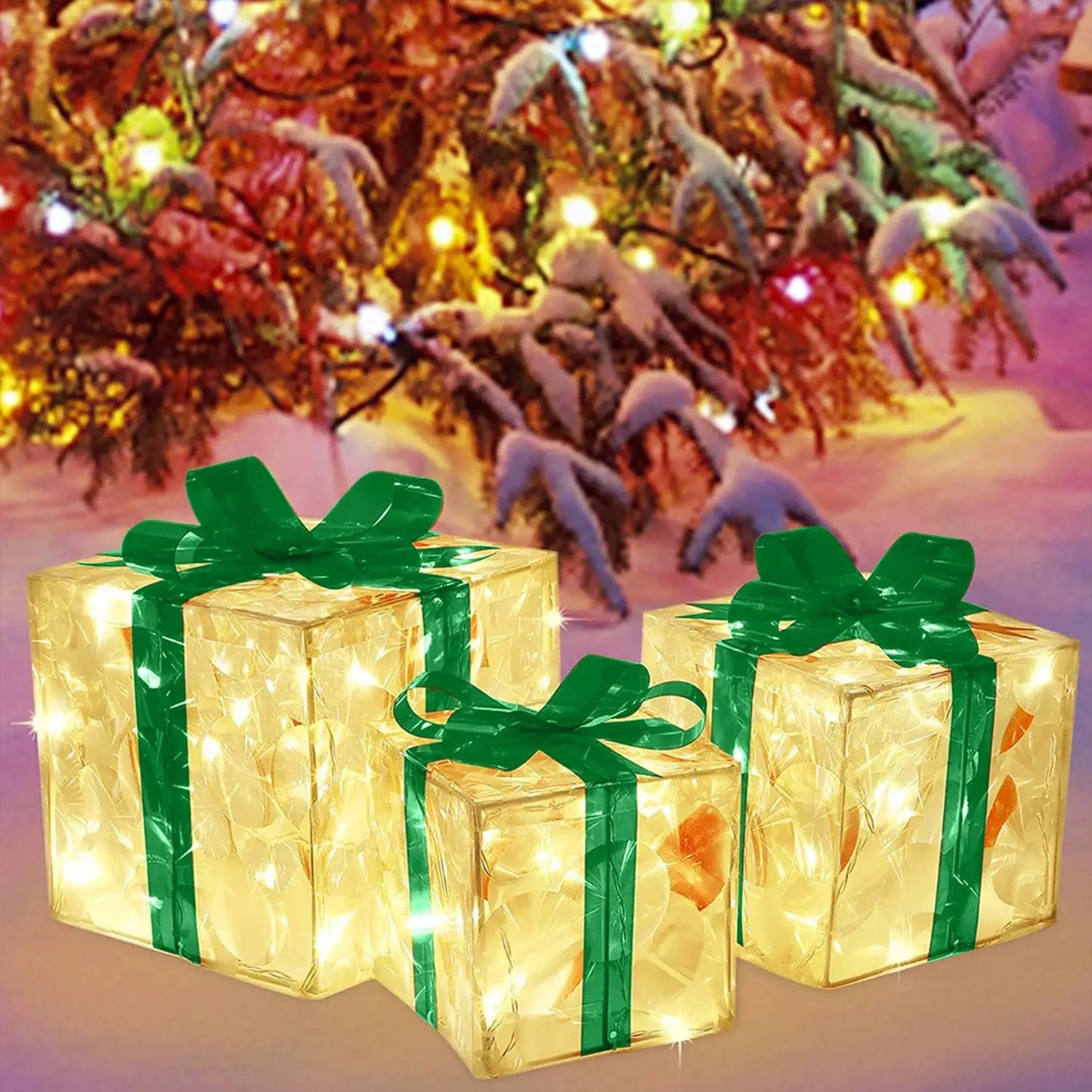Christmas Decorations Indoor Lighting Christmas Box Backyard Outdoor Glowing Christmas Outdoor Deco Lights