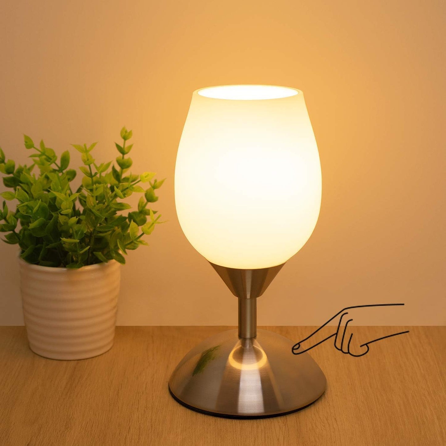 Small Touch Lamp for Bedroom Nightstand, 3-Way Dimmable Bedside Lamps