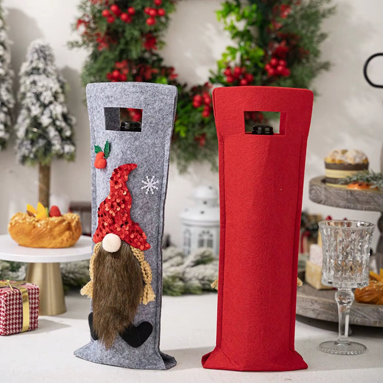 Dwarf Wine Bottle Deco for Home Xmas 2025 New Wine Bag Holder Decorations Christmas Faceless Old Man Wine Bottle Bag