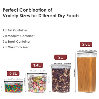 7Pcs Container for Food Storage Set Kitchen Food Container Large Food Storage Containers 