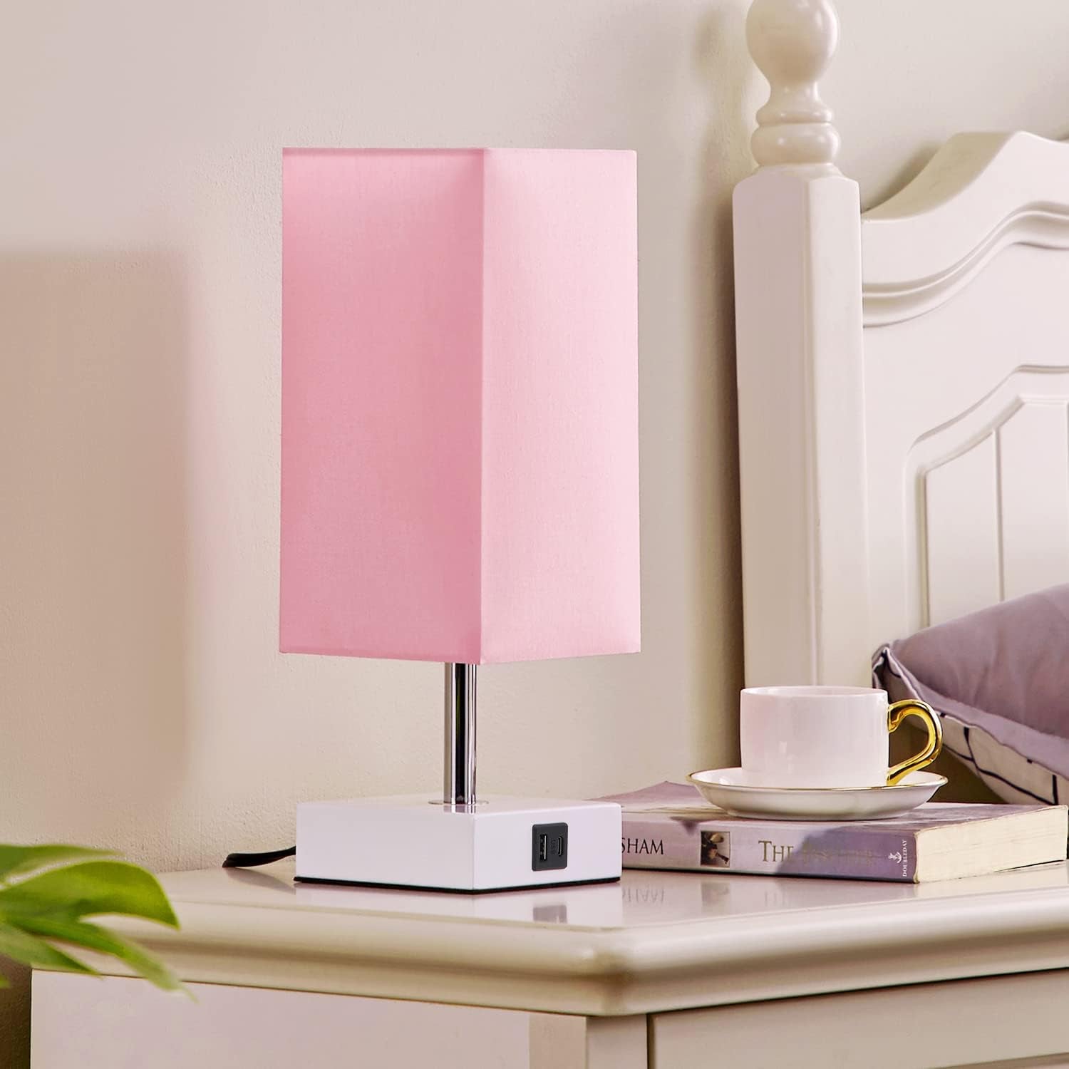 Touch Control Table Lamp with 2 USB Charging Ports, 3 Way Touch Lamps beside Desk