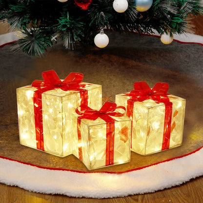 Lighted Gift Boxes Christmas Decorations Indoor Lighting  Backyard Outdoor Glowing 