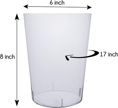 6 Pack of 96 Ounce Disposable Clear Plastic Ice Bucket for Parties - Good as One Large Champagne Chiller or Classic Wine Bottle Chiller