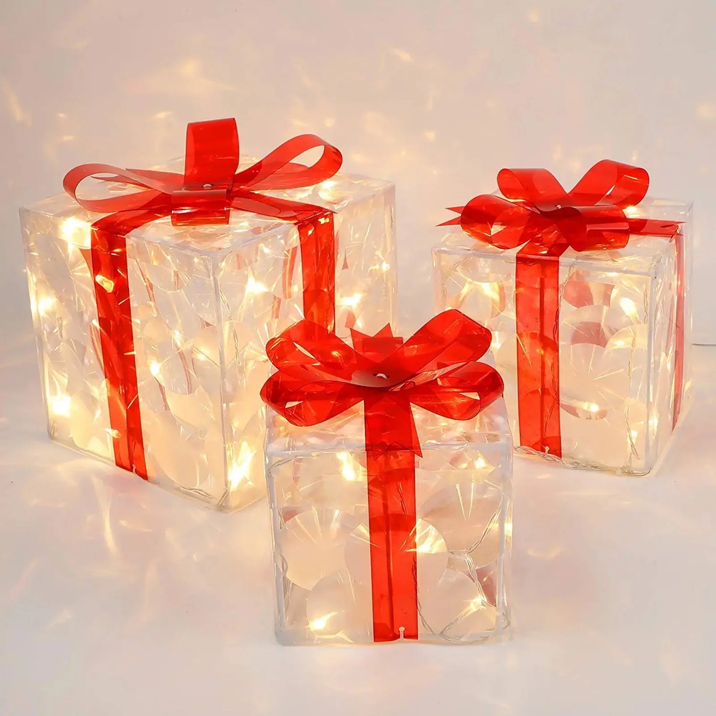 Lighted Gift Boxes Christmas Decorations Indoor Lighting  Backyard Outdoor Glowing 