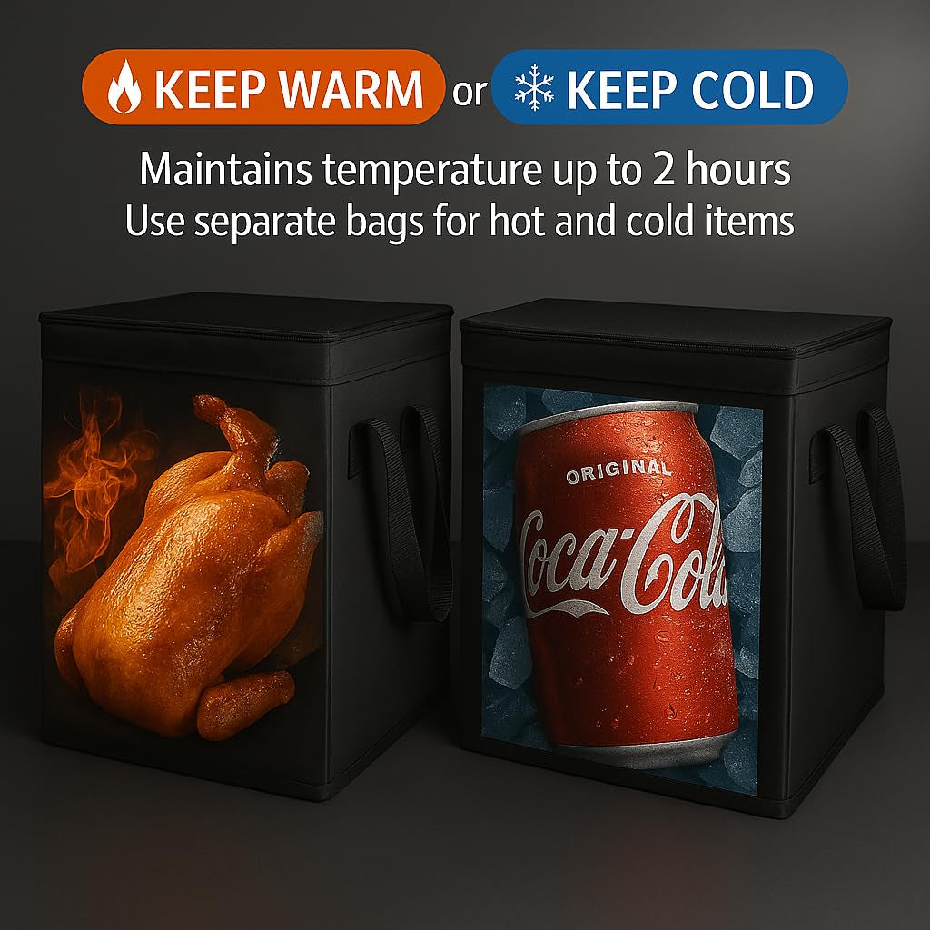 Catering Bag Doordash 22X14X13 3 Pack Insulated Food Delivery Bag Cooler Bags Keep Food Warm Therma Cooler Bags Therma Catering Shopper Accessories Hot
