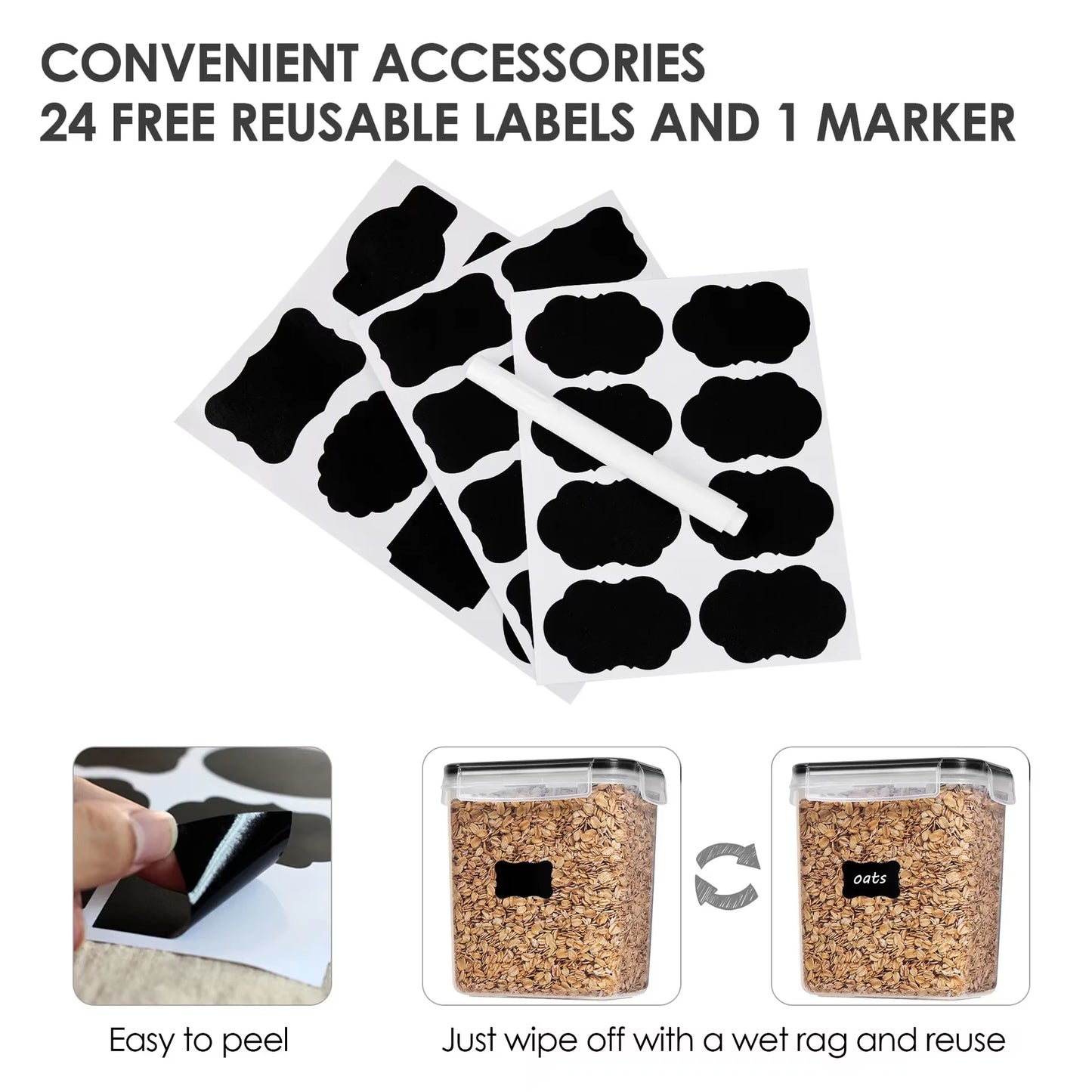 7Pcs Container for Food Storage Set Kitchen Food Container Large Food Storage Containers 