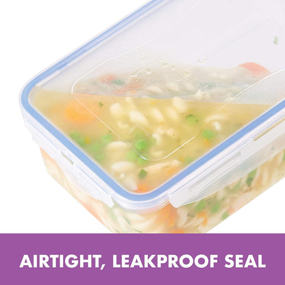 Easy Essentials Food Storage Lids/Airtight Containers, BPA Free, 14 Piece - Tall Rectangle, Clear