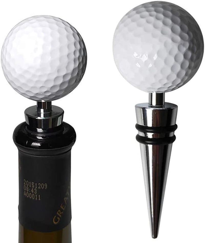 Golf Ball Wine and Beverage Bottle Stoppers, Wine Top Decoration, Ideal Gift for Wine Lover & Golf Lover