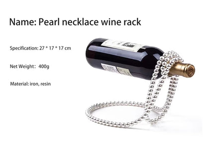 Creative Floating Wine Holder Pearl Necklace Rack Champagne Wine Bottle Suspended Holder 