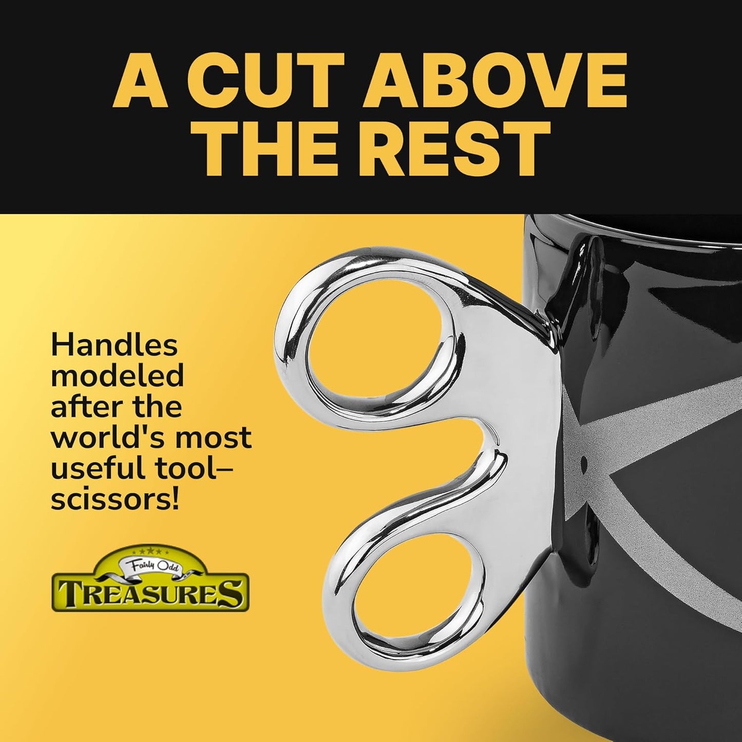 Scissors Handle Coffee Mug, 11Oz -  - Fun Barber Hairdresser Arts 7 Crafts Tea Cup Gift