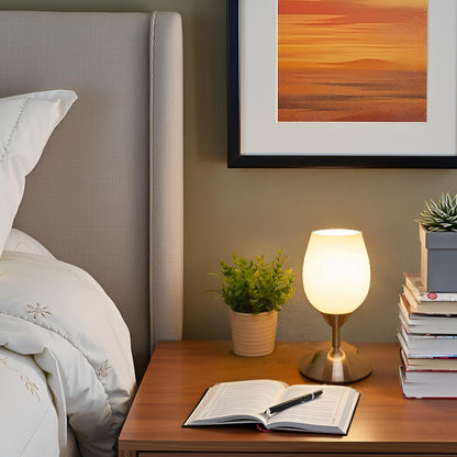 Small Touch Lamp for Bedroom Nightstand, 3-Way Dimmable Bedside Lamps 