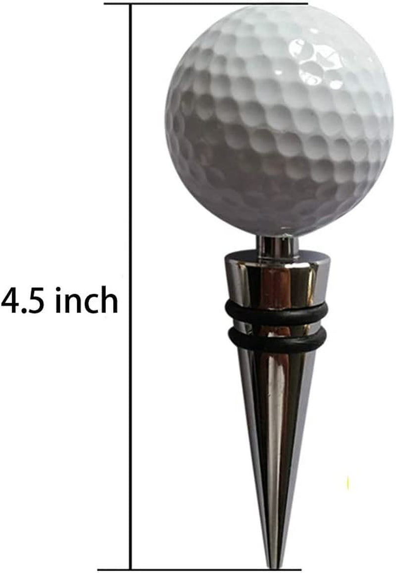 Golf Ball Wine and Beverage Bottle Stoppers, Wine Top Decoration, Ideal Gift for Wine Lover & Golf Lover