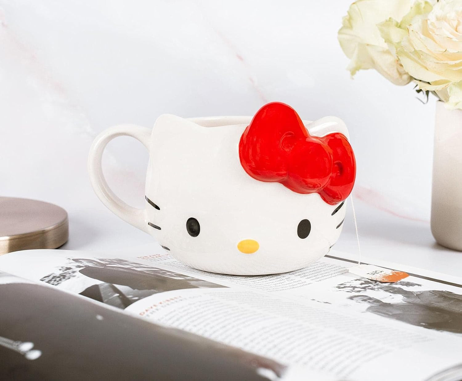 Hello Kitty Face Ceramic 3D Sculpted Mug, 22-Ounces