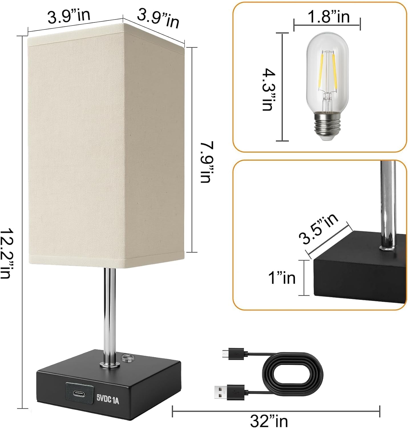 2 Pack Table Lamp, Rechargeable Cordless Lamp with 4400Mah Portable 3 Level Brightness and Stepless Dimming, Small Lamp for Outdoor Camping Indoor Bedroom