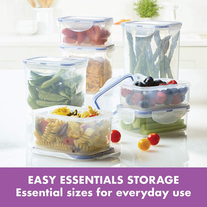 Easy Essentials Food Storage Lids/Airtight Containers, BPA Free, 14 Piece - Tall Rectangle, Clear