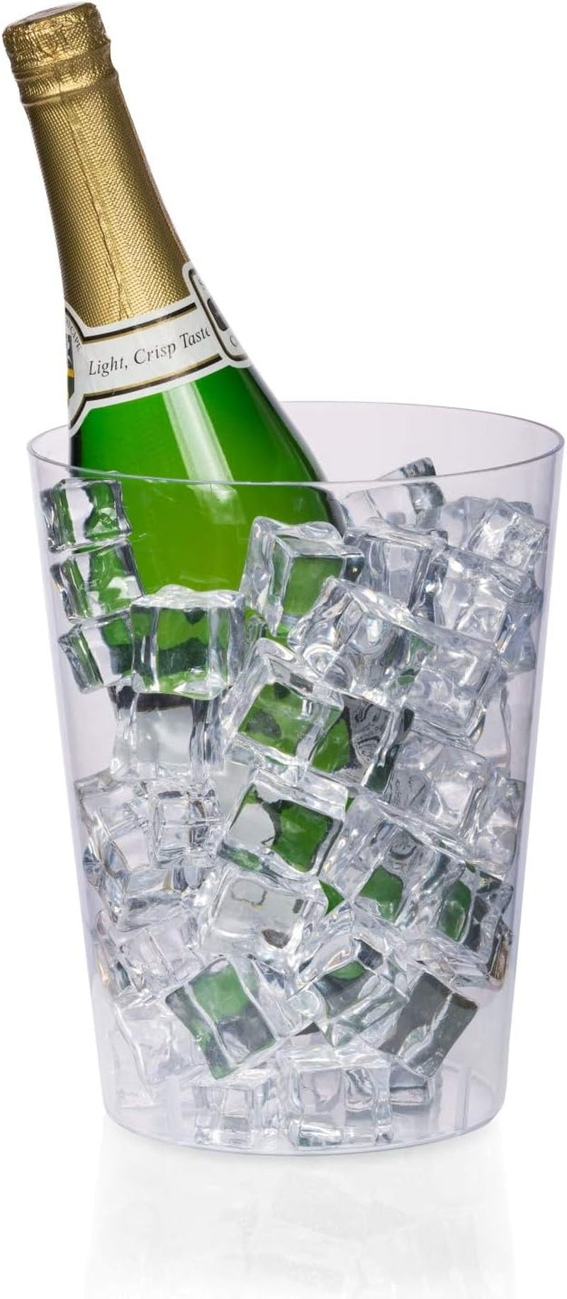 6 Pack of 96 Ounce Disposable Clear Plastic Ice Bucket for Parties - Good as One Large Champagne Chiller or Classic Wine Bottle Chiller