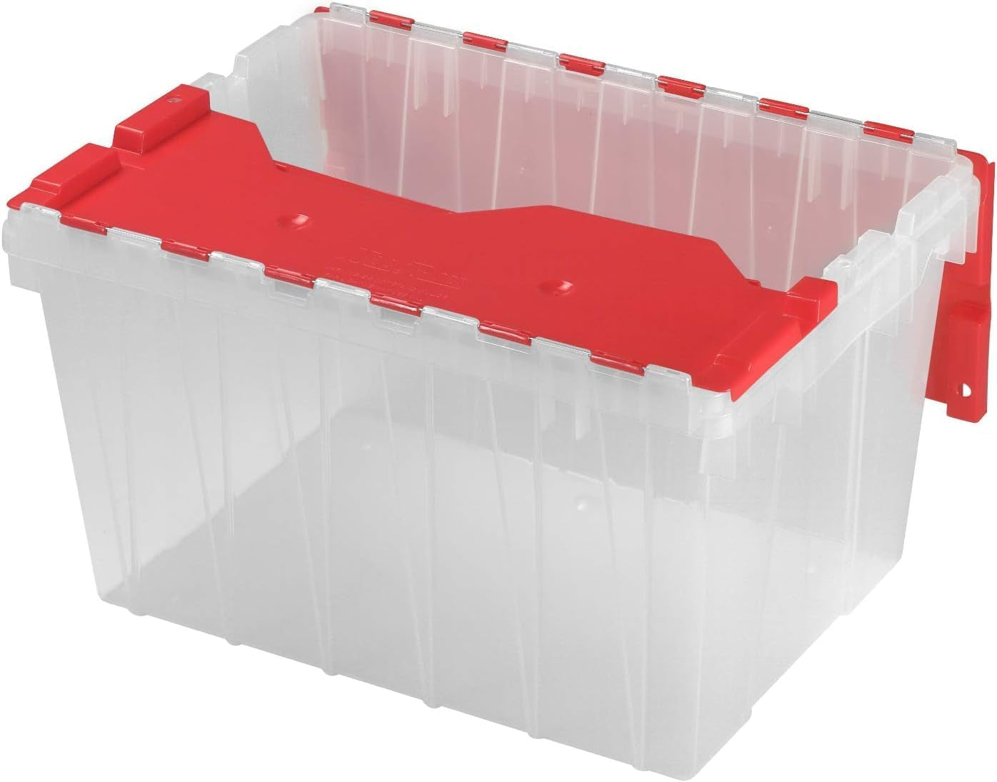Keepbox 12 Gallon Storage Container, Nesting and Stackable Plastic Storage Box with Lid Attached