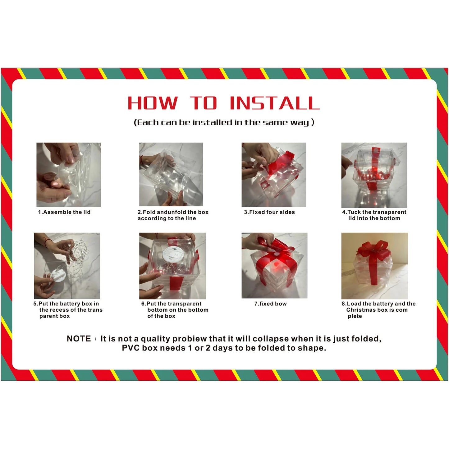 Lighted Gift Boxes Christmas Decorations Indoor Lighting  Backyard Outdoor Glowing 