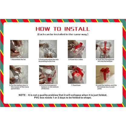 Lighted Gift Boxes Christmas Decorations Indoor Lighting  Backyard Outdoor Glowing 