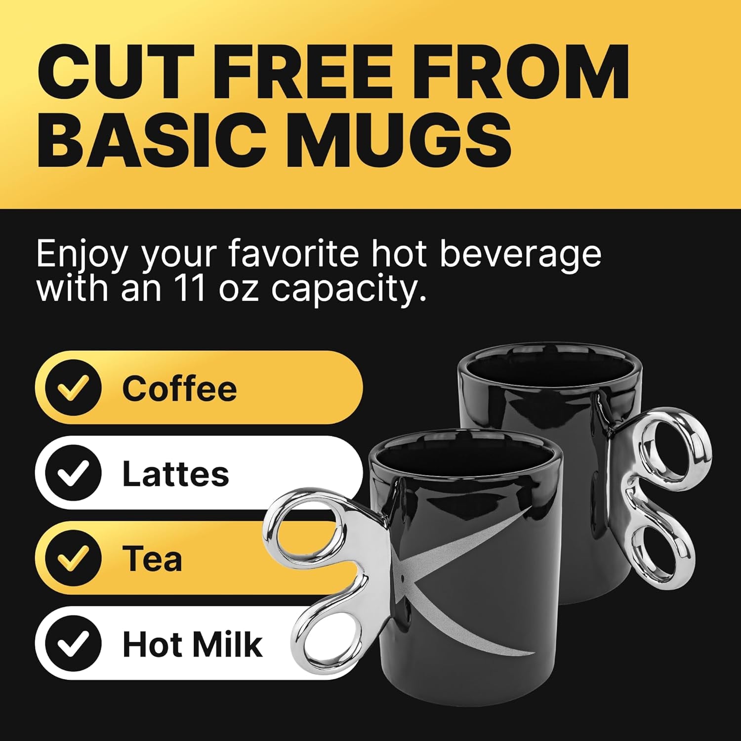 Scissors Handle Coffee Mug, 11Oz -  - Fun Barber Hairdresser Arts 7 Crafts Tea Cup Gift